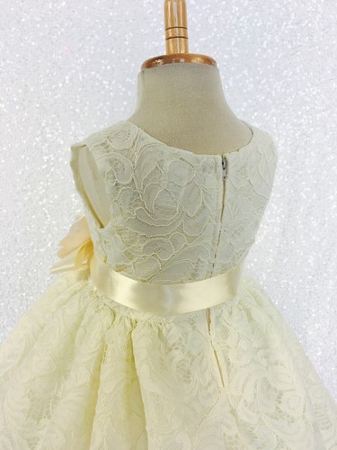 Ivory French Lace Off White Ribbon Flower Girl Dress Birthday Wedding Pageant - Picture 64 of 136