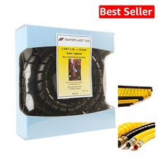 SPPC Series Hose Protector: Black Pre-Cut Spiral Wrap 1.5" OD x 12' Durable