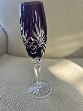 AJKA Carolyne Amethyst Purple Champagne Flute CRYSTAL Hungary Odessa Caroline