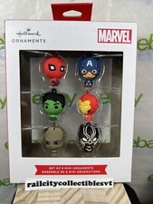 Hallmark 2021 Marvel Set of 6 Mini Ornaments New NIP - Hulk Iron Man Spiderman