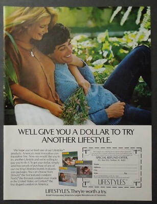 1979 LIFESTYLES Condoms Magazine Ad - They're Worth A Try.