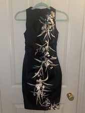 Coast Black and Cream Floral Midi Dress Limited Edition 