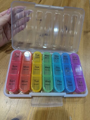  7 Tage Pillendose Organizer 3 mal täglich wöchentlich Pille Tablette Medikamenten Organizer