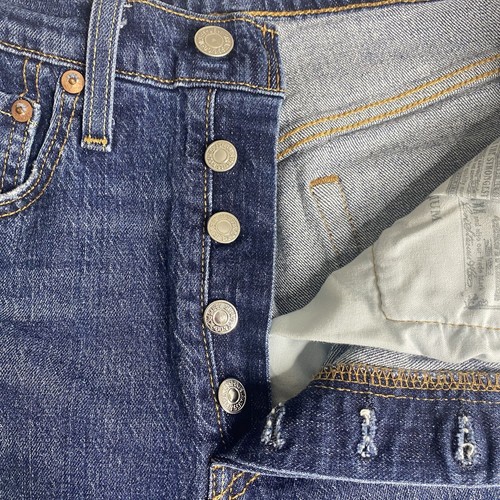 Levis Premium 501 S Skinny Damenjeans Größe 26 x 28 blau Denim Knopfleiste Big E - Bild 5 von 14
