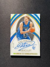 2021-22 Panini Immaculate Marks Of Greatness Auto Dirk Nowitzki Gold 07/10 NL09