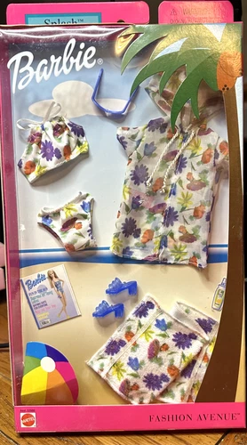 Vintage 2002 Barbie Fashion Avenue Splash Resort Swimwear Set Mattel 53986 NRFB