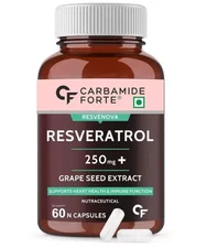 Carbamide Forte Resveratrol 250mg with Grape Seed Extract - 60 Veg Caps