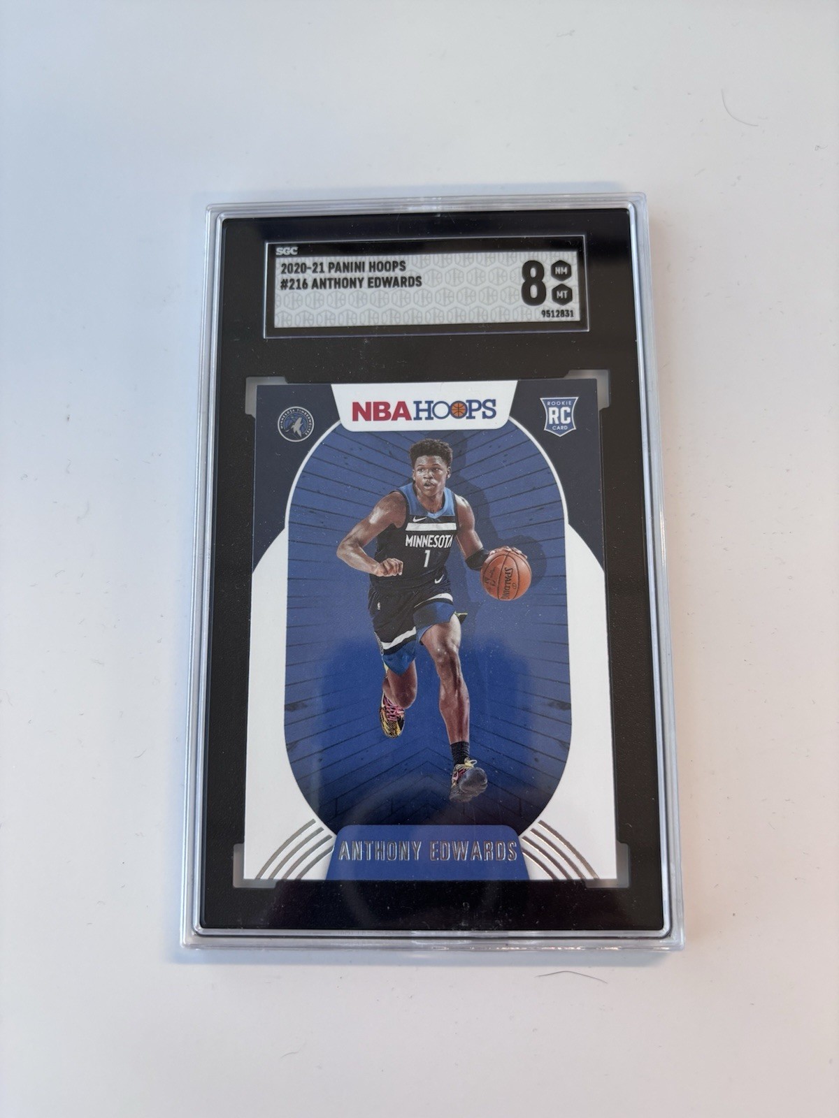 2020-21 Panini NBA HOOPS Anthony Edwards #216 (RC) - SGC 8