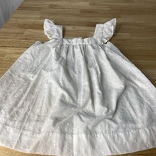 Vtg Little Girl's Pinafore White Eyelet Approx Size 4/5 NO Size Tag Prairie