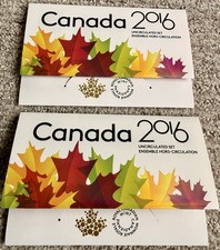 2016 Canada Classic Uncirculated Mint 2 Sets 6 Coins OGP Envelope 50 Cent Piece