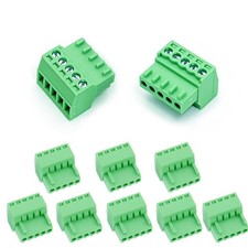 10 PCS 5 Pin 2.54mm Pitch Screw Terminal Block Connector 26-18 AWG Male Plug