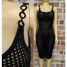Forever 21 Black Sleeveless Crochet Maxi Dress Small NWT