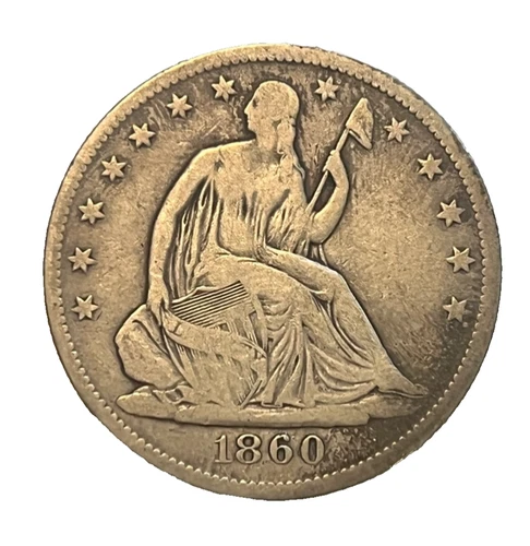 1860-o seated liberty half dollar , VG / F