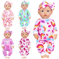 5 Sets Baby Doll Clothes and Headbands Baby Doll Accessories Set for 14 -16