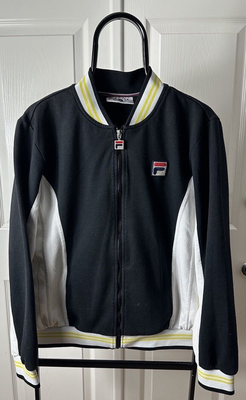 Giacca track top FILA vintage 'Sattanta' full zip nera e gialla taglia media