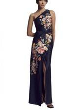 BHLDN Dylan Stretch Satin One-Shoulder Satin Side-Slit Gown sz 4