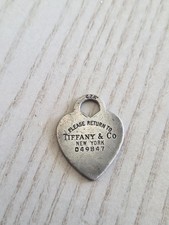 Tiffany  Co Sterling Silver Return to Tiffany Heart Tag Key Charm Pendant