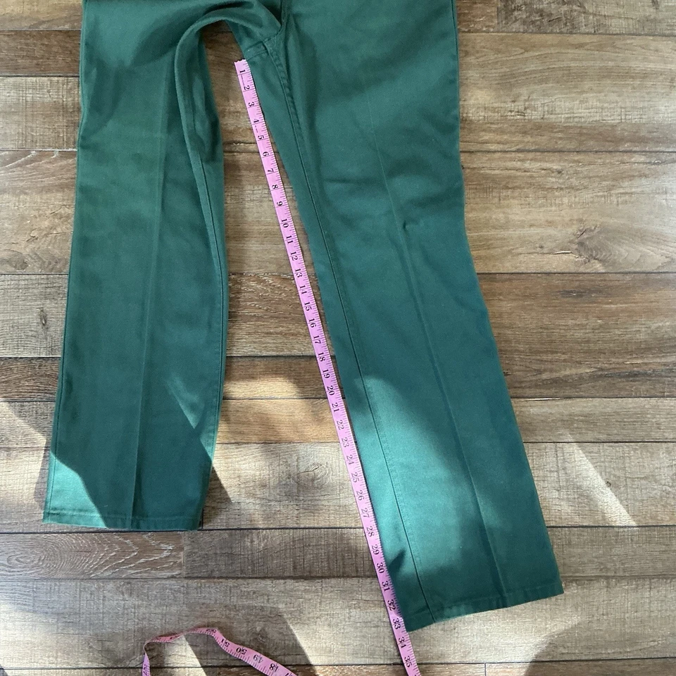 Antiga Calça de Trabalho Unitog Masculina Tamanho 34 Verde EUA Imprensa Permanente União Workwear #34022 - Imagem 2 de 4