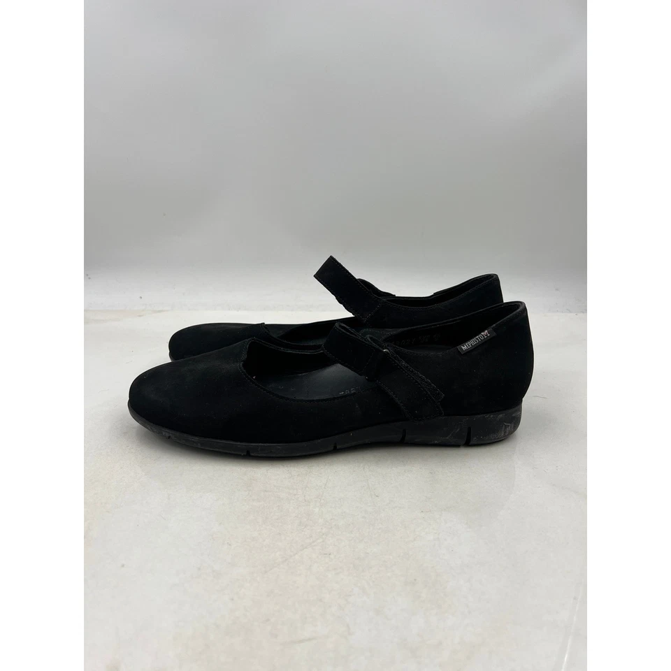 Mephisto Shoes Womens Sz 9 Black Suede Mary Jane Comfort Hook Loop Closure - Image 2 of 4