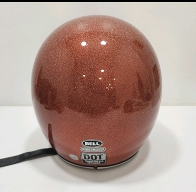 Bell Custom 500 Orange Flake Helmet - Medium DOT Open Face Retro