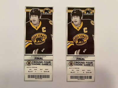 2011 BOSTON BRUINS VS CANUCKS GAME 4 STANLEY CUP TICKETS x2 PLUS 2 PROMOS PACKS