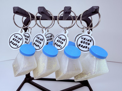 Urine Good Hands Keychain - Medical Urinal Charm - Funny Nurse Badge Charm