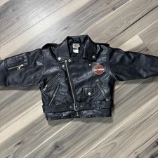 Harley Davidson black leather motorcycle jacket