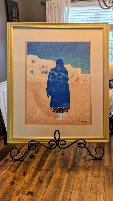 Vintage OURAY MEYERS Signed Oil/Acrylic  Southwestern Pueblo Painting Framed