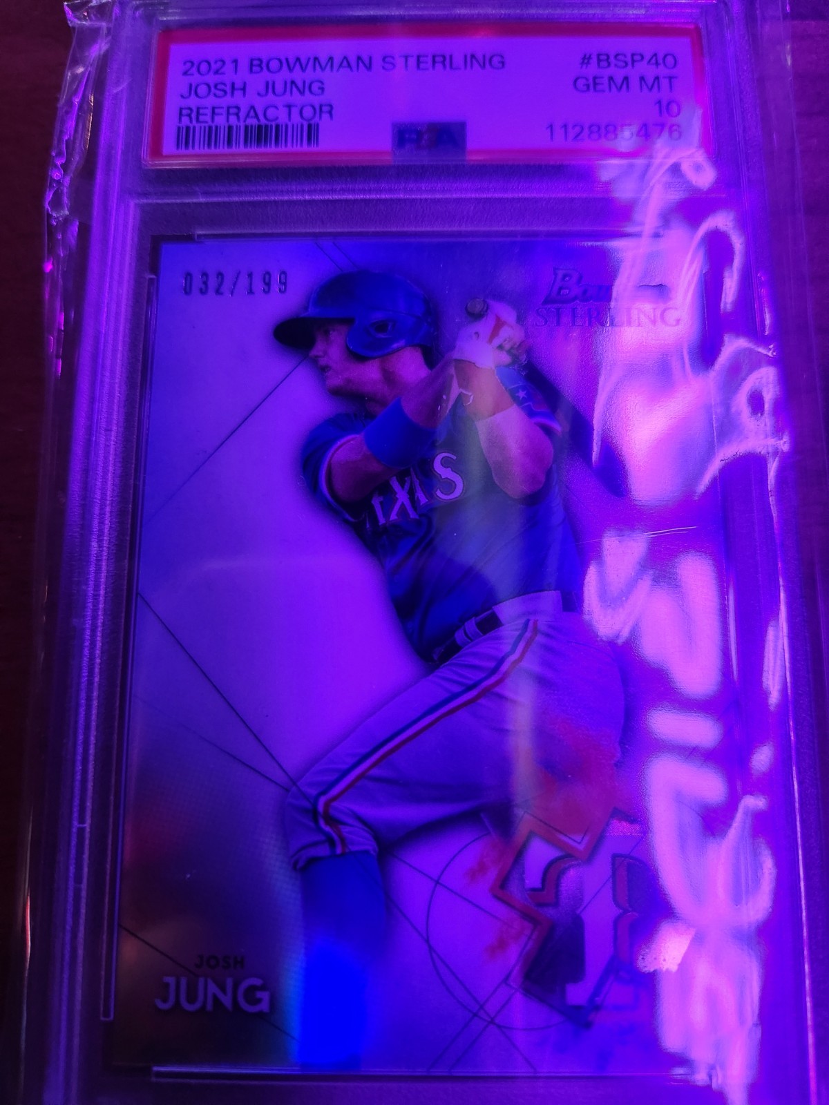2021 Bowman Sterling Refractor JOSH JUNG  #/199 PSA GEM 10 POP 3 view 2