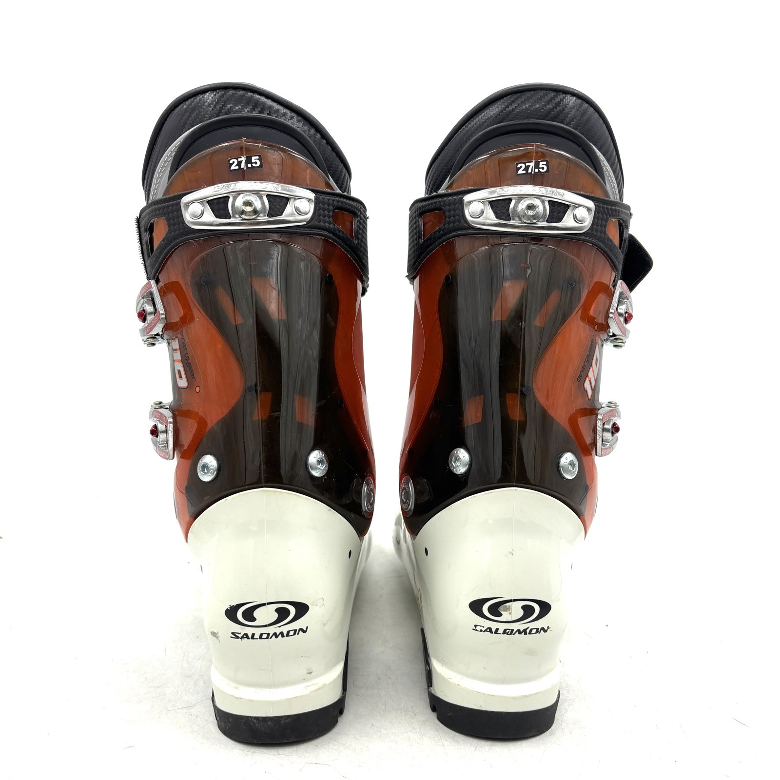 Scarponi da sci downhill Salomon Energyzer 110 bianco arancione uomo taglia Mondo 27 5