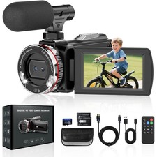 Video Camera 4K 48MP 60FPS 21X Digital Zoom Vlogging Camera for YouTube