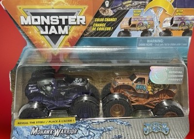 Monster Jam 1 64 Scale Mohawk Warrior And Jester Color Change Double Pack