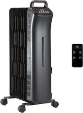 Oil Space Heater w/Remote Control Portable Radiator Heater 3 Heat Settings 1500W