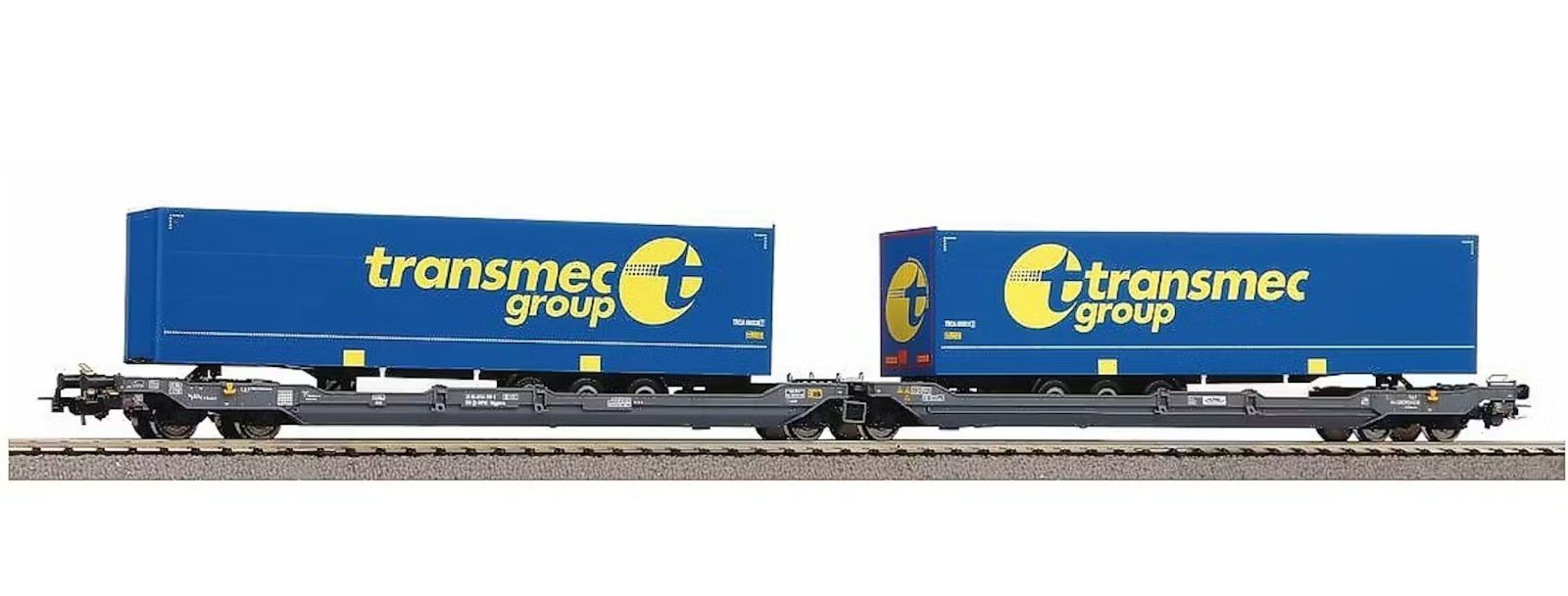 PIKO Expert 58971 Wascosa T3000e Goods Car Sdggmrss Grey H0 2-Pack Transmec