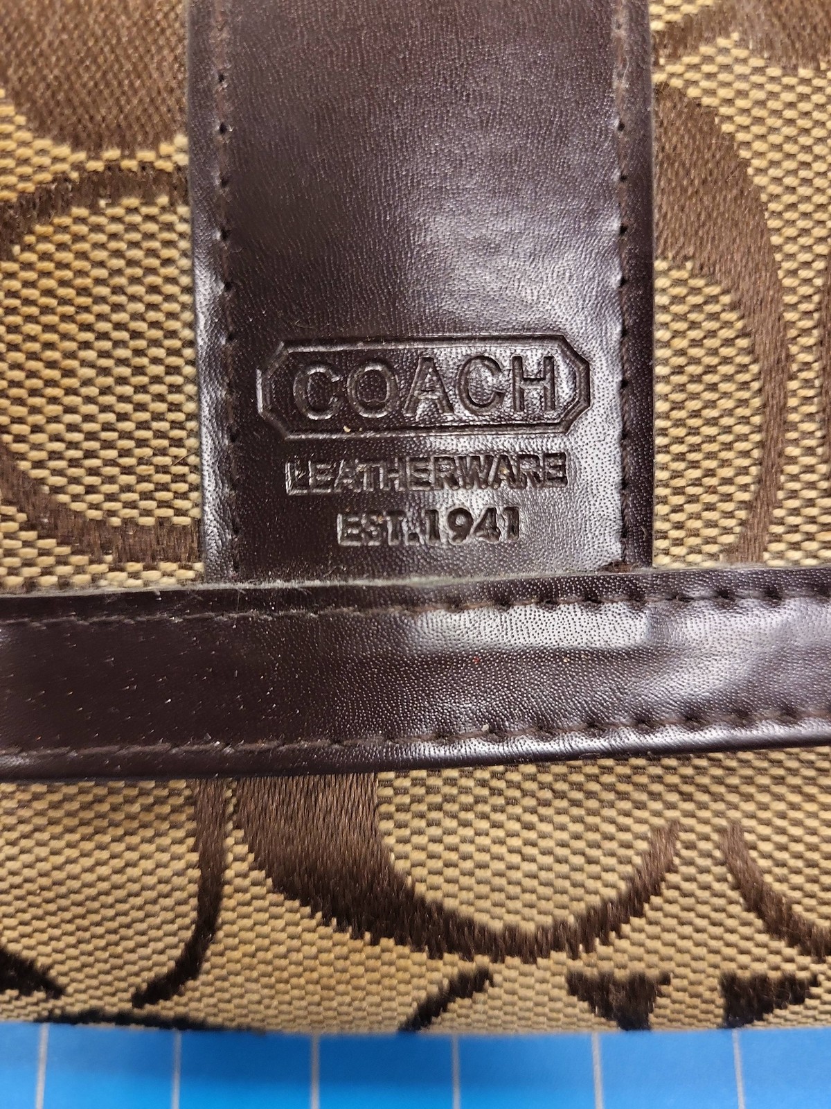 Coach Signature Wallet Brown Leather Canvas Designer Women's Clutch Purse thumbnail 2