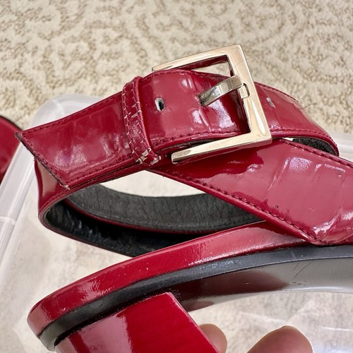 GUCCI Red Ankle Strap Heels Sandals 6B Excellent Used Condition High End Luxury - 第 9/9 張圖片