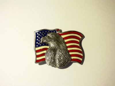 Fathers Day VTG 1992 ''The Great American Outfitters'' Eagle  & Flag Belt Buckle