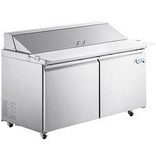 60" ADA Height 2-Door Stainless Steel Refrigerated Sandwich Prep Table w/ Board