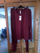maroon long john set size 4x/l long sleeve top and long johns