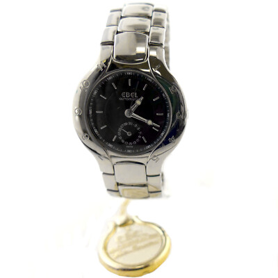 EBEL LICHINE 9963970 AUTOMATIC BLACK DIAL STAINLESS STEEL MIDSIZE WATCH