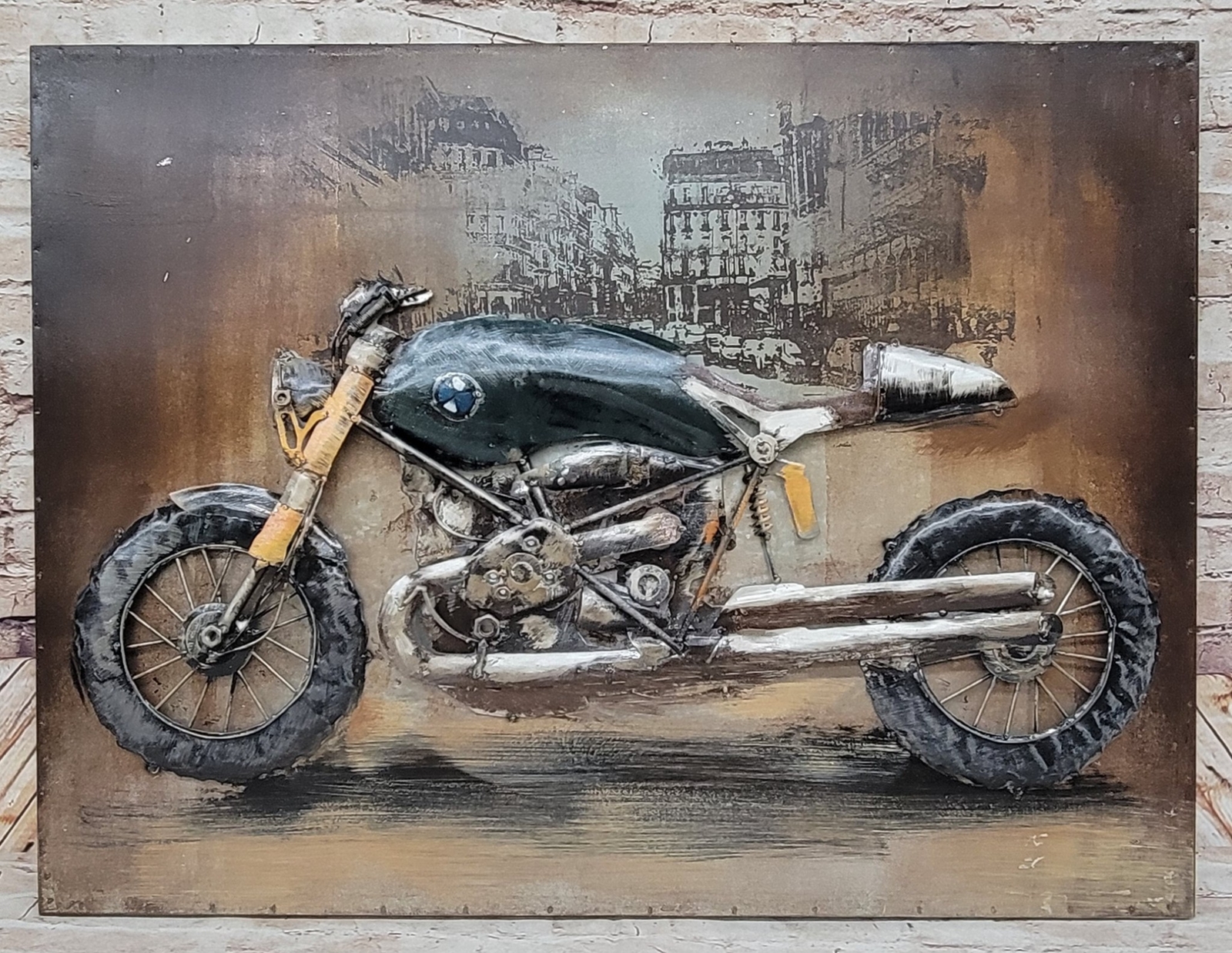 BMW Motorcycle Metal Canvas Wall Art Decor Ready to Hang