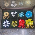 LOT OF 8 VINTAGE FLOWER ENAMEL COSTUME JEWELRY BROOCHES PINS