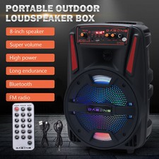 8"1000W Portable Bluetooth Speaker Heavy Bass Sound System Party DJ PA Remote