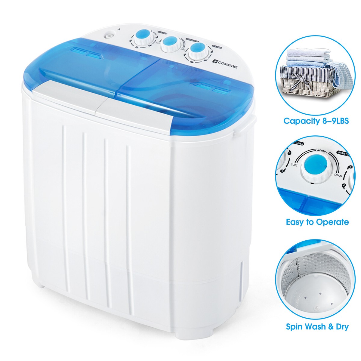 Dmr Merax Twin Tub Washing Machine 5kg Mini Portable Washing