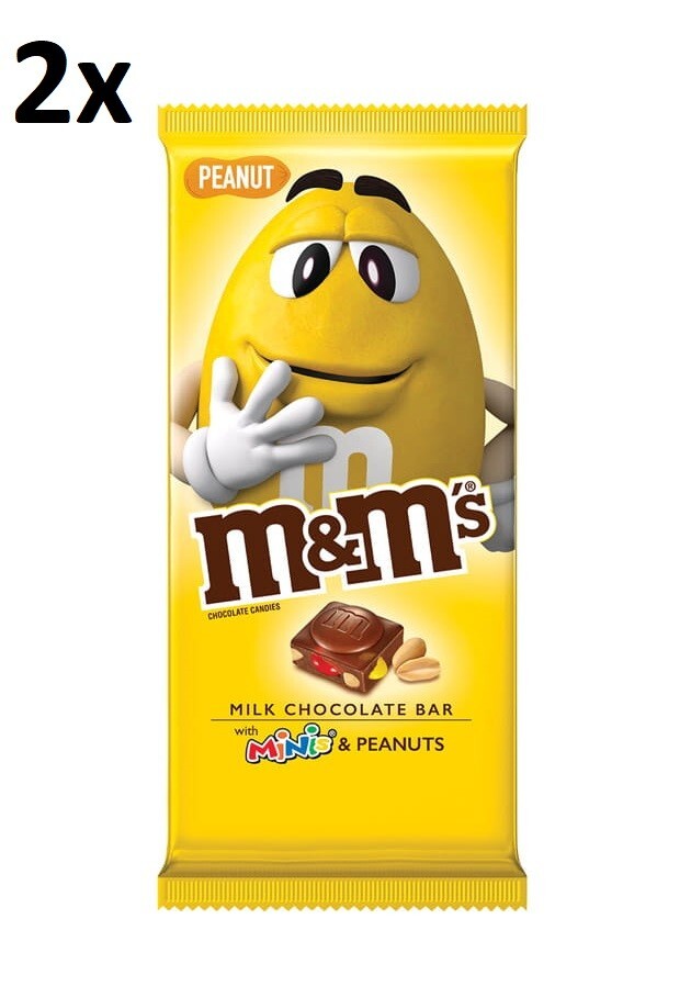 2 x M&M`s Milk Chocolate Bar with Peanuts Limited Edition Flavour