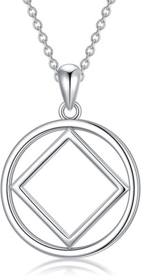 Sobriety Gift 925 Sterling Silver Narcotics Anonymous Necklace NA Recovery Symbo