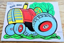 Vtg Connor Toy Puzzle Tractor 8421-7 Tray Jigsaw Early Learning Educational Nice