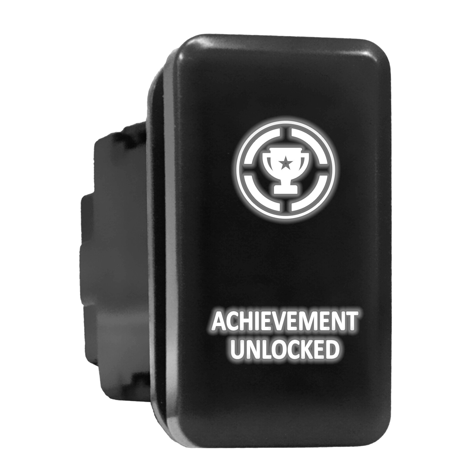 White Backlit Tall Push Button 1.54x0.83in for Toyota Models