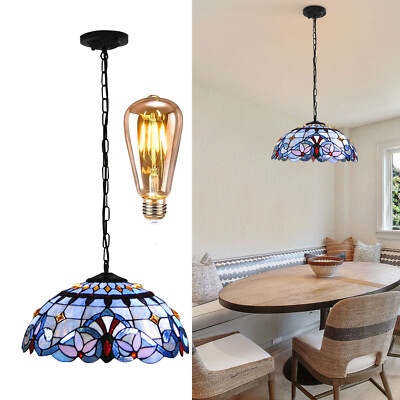 Tiffany Style Pendant Ceiling LightHanging Lamp Fixture Stained Glass Art Decor