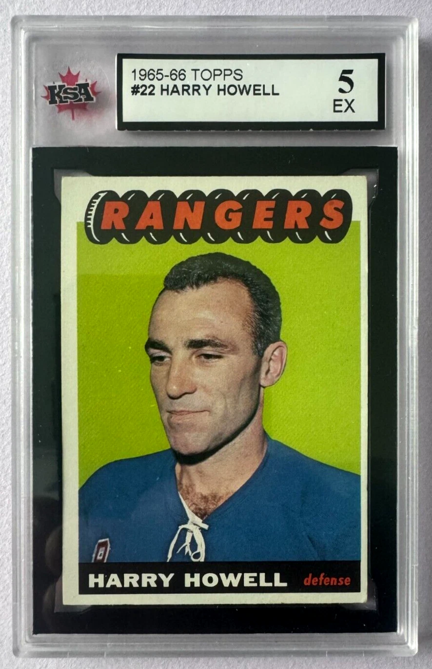 1965-66 TOPPS NHL HOCKEY CARD #22 HARRY HOWELL HOF NEW YORK RANGERS KSA 5 EX